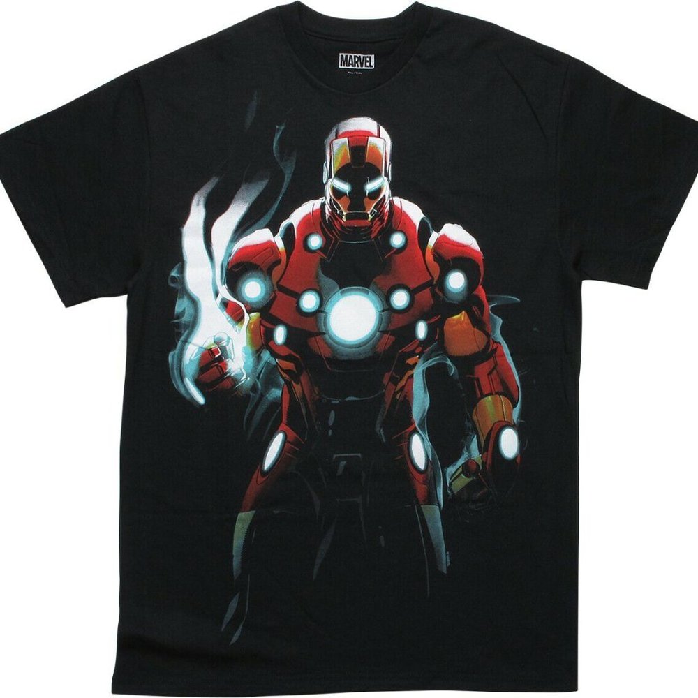 Marvel Invincible Iron Man Black Vintage Style T Shirt Size 2XL